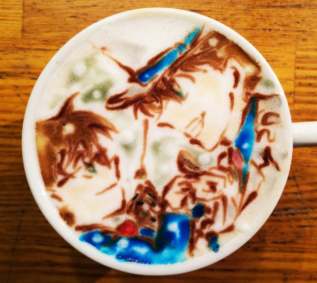 名探偵コナンと怪盗キッド】～ ラテアートジャンル：エッチング